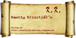 Kmetty Krisztián névjegykártya